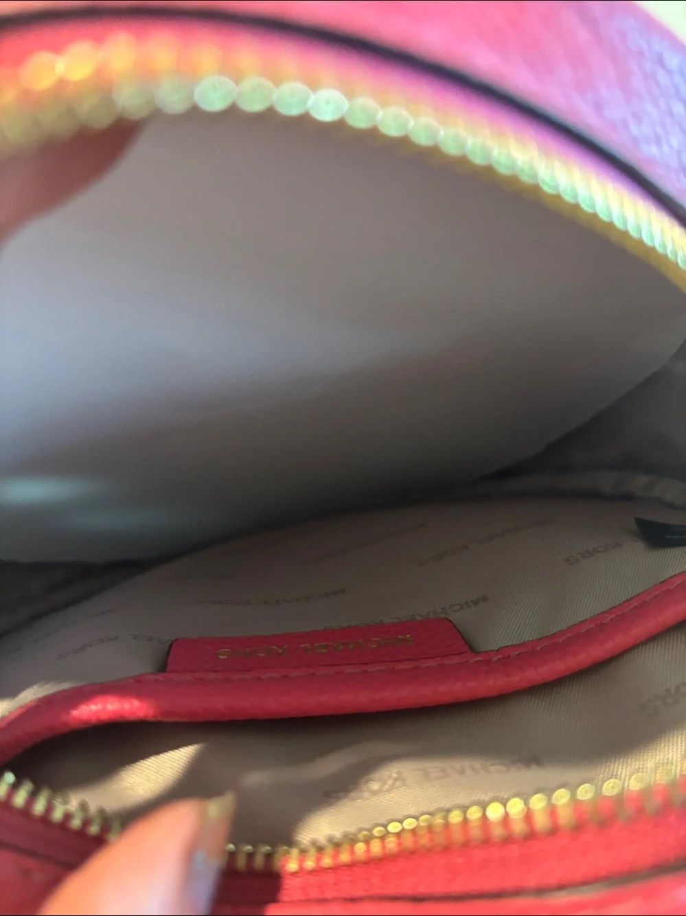 NWOT Michael Kors Coral Pink Round Crossbody Bag with Tassel